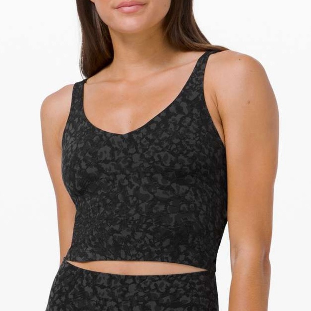 Lululemon Align Tank Wild Thing Camo Deep Coal Multi Cropped Yoga Top Size 4